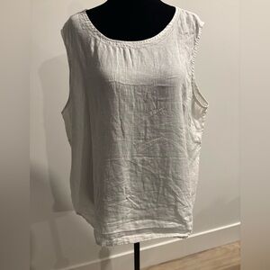 LL Bean White Linen Tank Top